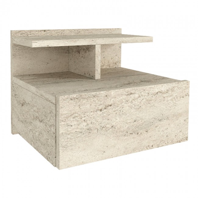 Κομοδίνο επιτοίχιο Mislina Megapap χρώμα travertine 40x33,2x32εκ.