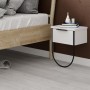 Norfolk Megapap melamine wall night-stand in white color 33x25x44cm.