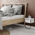 Norfolk Megapap melamine wall night-stand in white color 33x25x44cm.