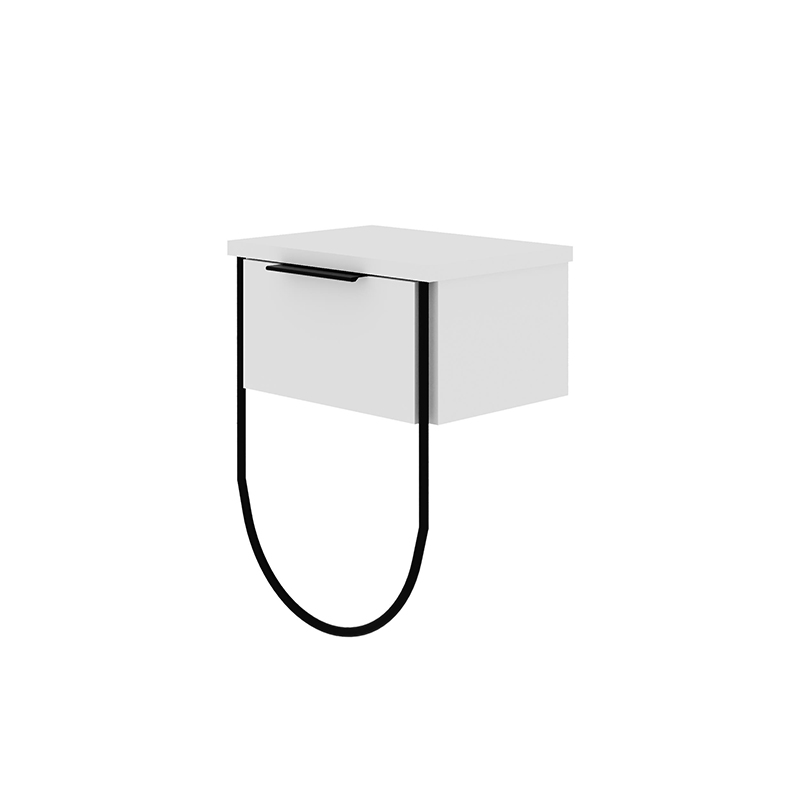 Norfolk Megapap melamine wall night-stand in white color 33x25x44cm.