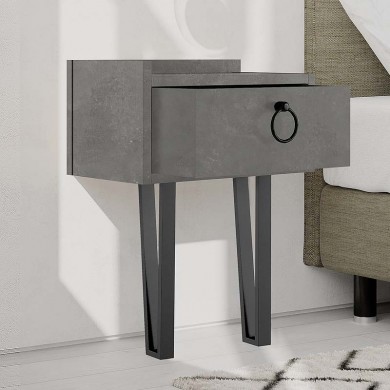 Sponge Megapap melamine wall night-stand in retro grey color 40x24x51cm.