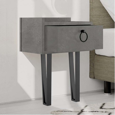 Sponge Megapap melamine wall night-stand in retro grey color 40x24x51cm.