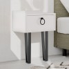 Κομοδίνο επιτοίχιο Sponge Megapap χρώμα λευκό 40x24x51εκ.