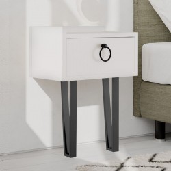 Κομοδίνο επιτοίχιο Sponge Megapap χρώμα λευκό 40x24x51εκ.