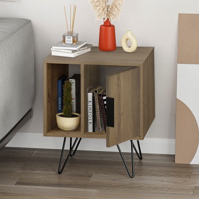 Glynn Megapap melamine night-stand in light brown color 50,2x44,6x60cm.