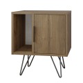 Glynn Megapap melamine night-stand in light brown color 50,2x44,6x60cm.