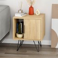 Κομοδίνο Glynn Megapap χρώμα φυσικό οξιάς 50,2x44,6x60εκ.