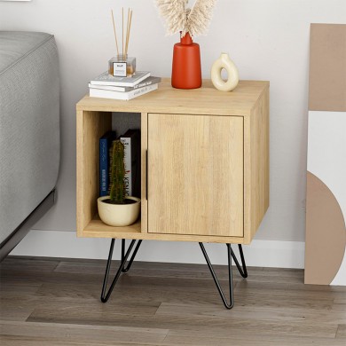 Glynn Megapap melamine night-stand in oak color 50,2x44,6x60cm.