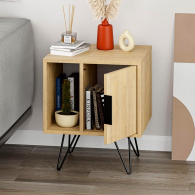 Glynn Megapap melamine night-stand in oak color 50,2x44,6x60cm.