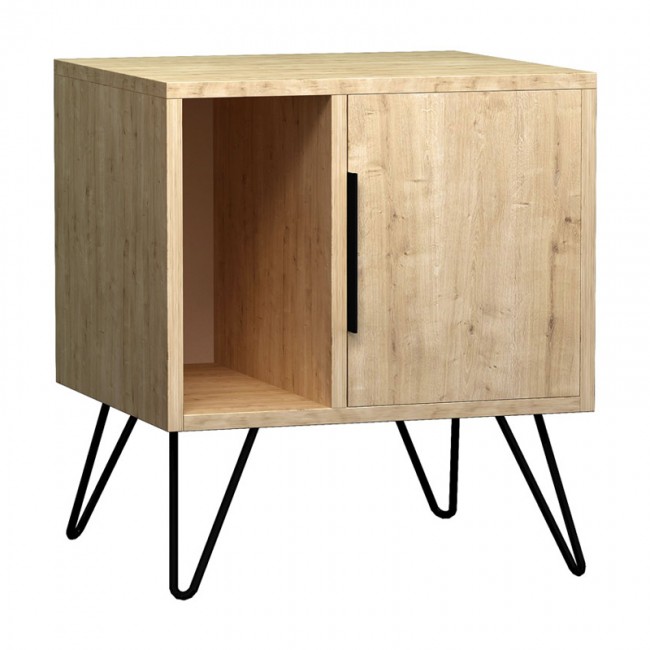 Κομοδίνο Glynn Megapap χρώμα φυσικό οξιάς 50,2x44,6x60εκ.