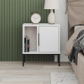 Κομοδίνο Glynn Megapap χρώμα λευκό 45x35x50εκ.