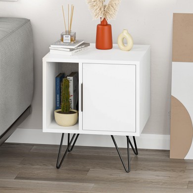 Glynn Megapap melamine night-stand in white color 50,2x44,6x60cm.