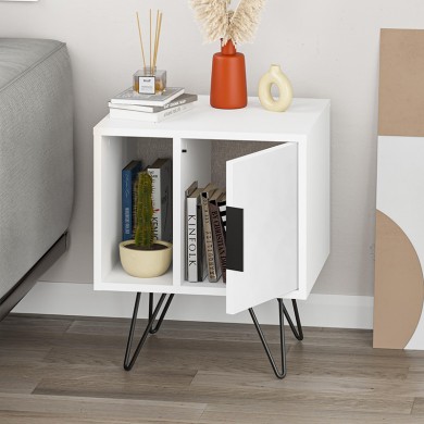 Glynn Megapap melamine night-stand in white color 50,2x44,6x60cm.