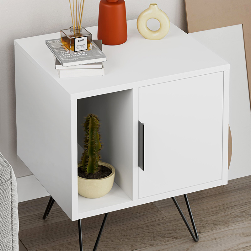 Glynn Megapap melamine night-stand in white color 50,2x44,6x58cm.