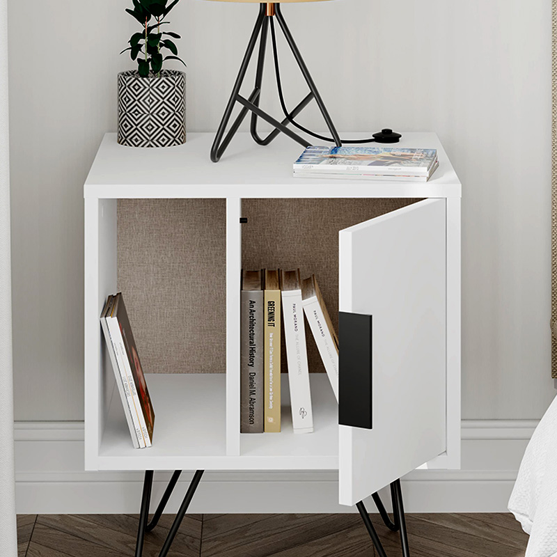 Glynn Megapap melamine night-stand in white color 50,2x44,6x58cm.