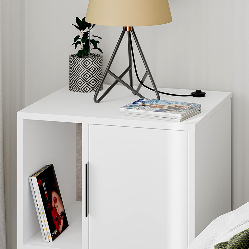 Glynn Megapap melamine night-stand in white color 50,2x44,6x58cm.