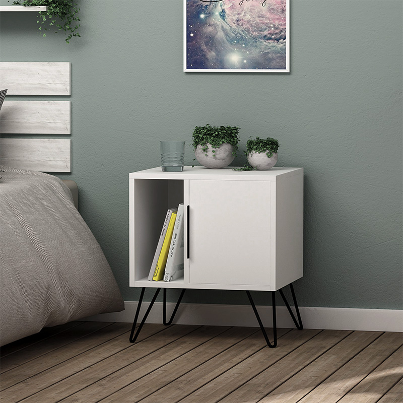 Glynn Megapap melamine night-stand in white color 50,2x44,6x58cm.