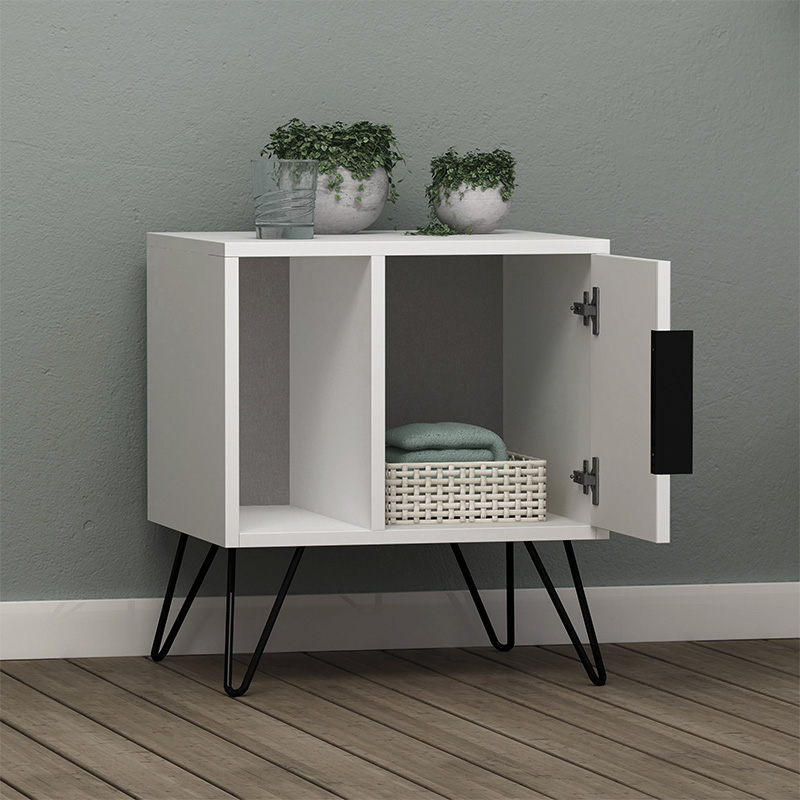 Glynn Megapap melamine night-stand in white color 50,2x44,6x58cm.