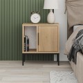 Glynn Megapap melamine nightstand in sapphire oak color 45x35x50cm.
