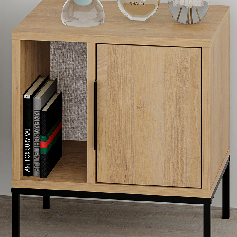 Glynn Megapap melamine nightstand in sapphire oak color 45x35x50cm.