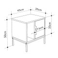 Glynn Megapap melamine nightstand in sapphire oak color 45x35x50cm.