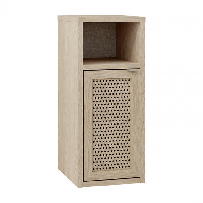 Inca Megapap melamine nightstand in light oak color 25.2x32x60cm.