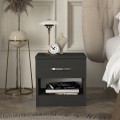 Lube Megapap melamine nightstand in anthracite color 40x28,2x40cm.