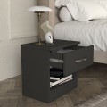 Lube Megapap melamine nightstand in anthracite color 40x28,2x40cm.