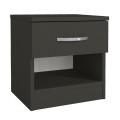 Lube Megapap melamine nightstand in anthracite color 40x28,2x40cm.