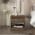 Lube Megapap melamine nightstand in walnut color 40x28,2x40cm.