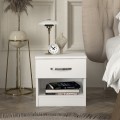 Lube Megapap melamine nightstand in white color 40x28,2x40cm.