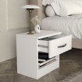 Lube Megapap melamine nightstand in white color 40x28,2x40cm.