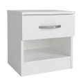 Lube Megapap melamine nightstand in white color 40x28,2x40cm.