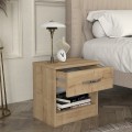 Lube Megapap melamine nightstand in sapphire oak color 40x28,2x40cm.
