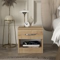 Lube Megapap melamine nightstand in sapphire oak color 40x28,2x40cm.