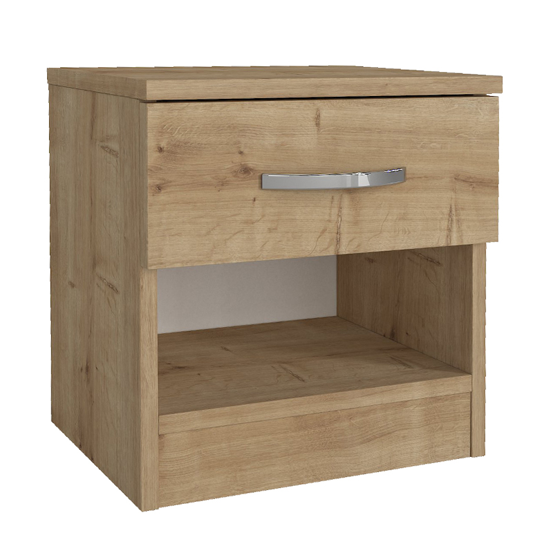Lube Megapap melamine nightstand in sapphire oak color 40x28,2x40cm.