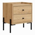 Malta Megapap melamine nightstand in sapphire oak color 49x35x52cm.