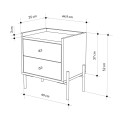 Malta Megapap melamine nightstand in sapphire oak color 49x35x52cm.