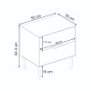 Κομοδίνο Marquise Megapap χρώμα sandstone 50x35x52,3εκ.