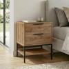 Mars Megapap melamine nightstand in walnut Ud color 45x35x58cm.