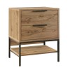 Mars Megapap melamine nightstand in walnut Ud color 45x35x58cm.