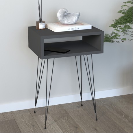 Scott Megapap melamine side table in anthracite color 40x30x60cm.