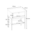 Melis Megapap melamine nightstand in walnut Ud color 45x35x56.4cm.