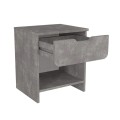 Κομοδίνο Mida Megapap χρώμα γκρι σκυροδέματος 45x40x52εκ.