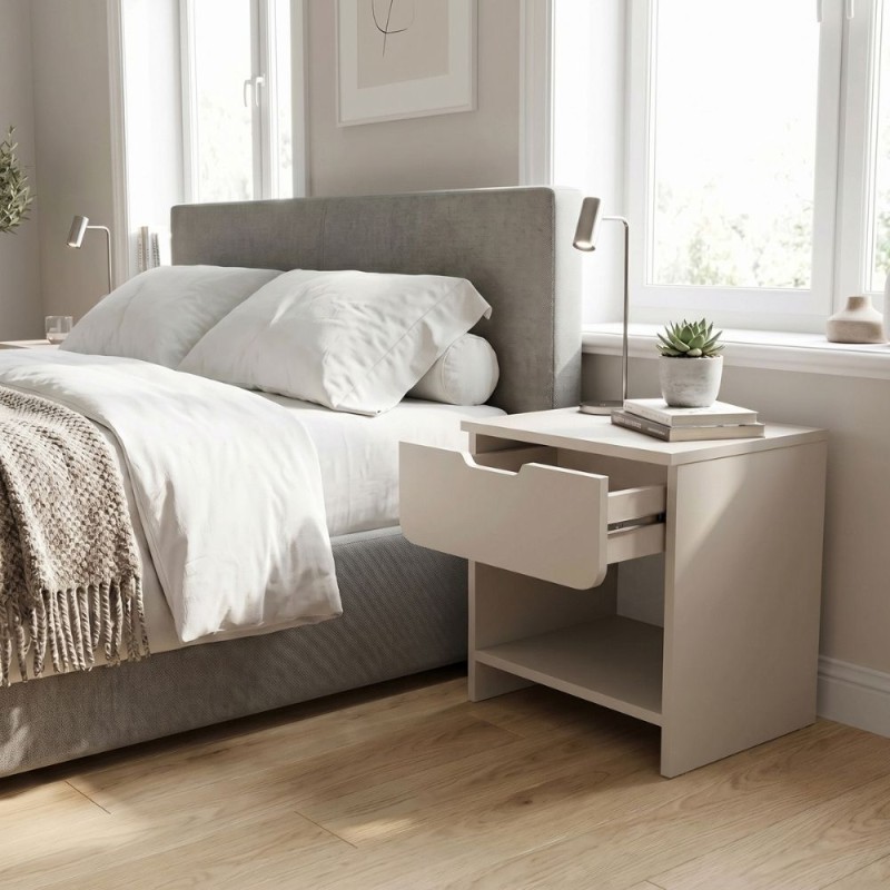 Κομοδίνο Mida Megapap χρώμα sandstone 45x40x52εκ.