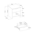 Κομοδίνο Mida Megapap χρώμα sandstone 45x40x52εκ.