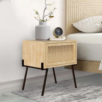 Naive Megapap melamine night-stand in oak color 48x34x51cm.