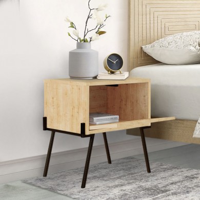 Naive Megapap melamine night-stand in oak color 48x34x51cm.