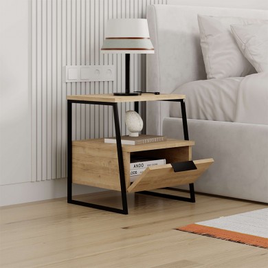 Pal Megapap melamine night-stand in oak color 45x40x50cm.