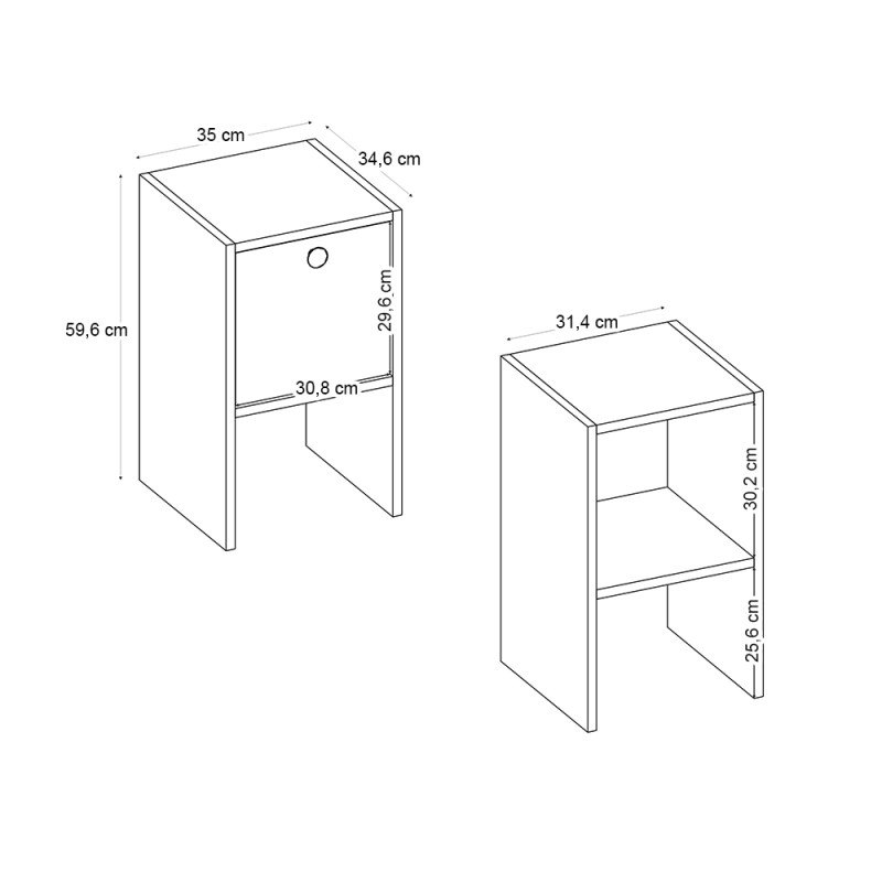 Κομοδίνο Pepa Megapap χρώμα ανθρακί 35x34,6x59,6εκ.